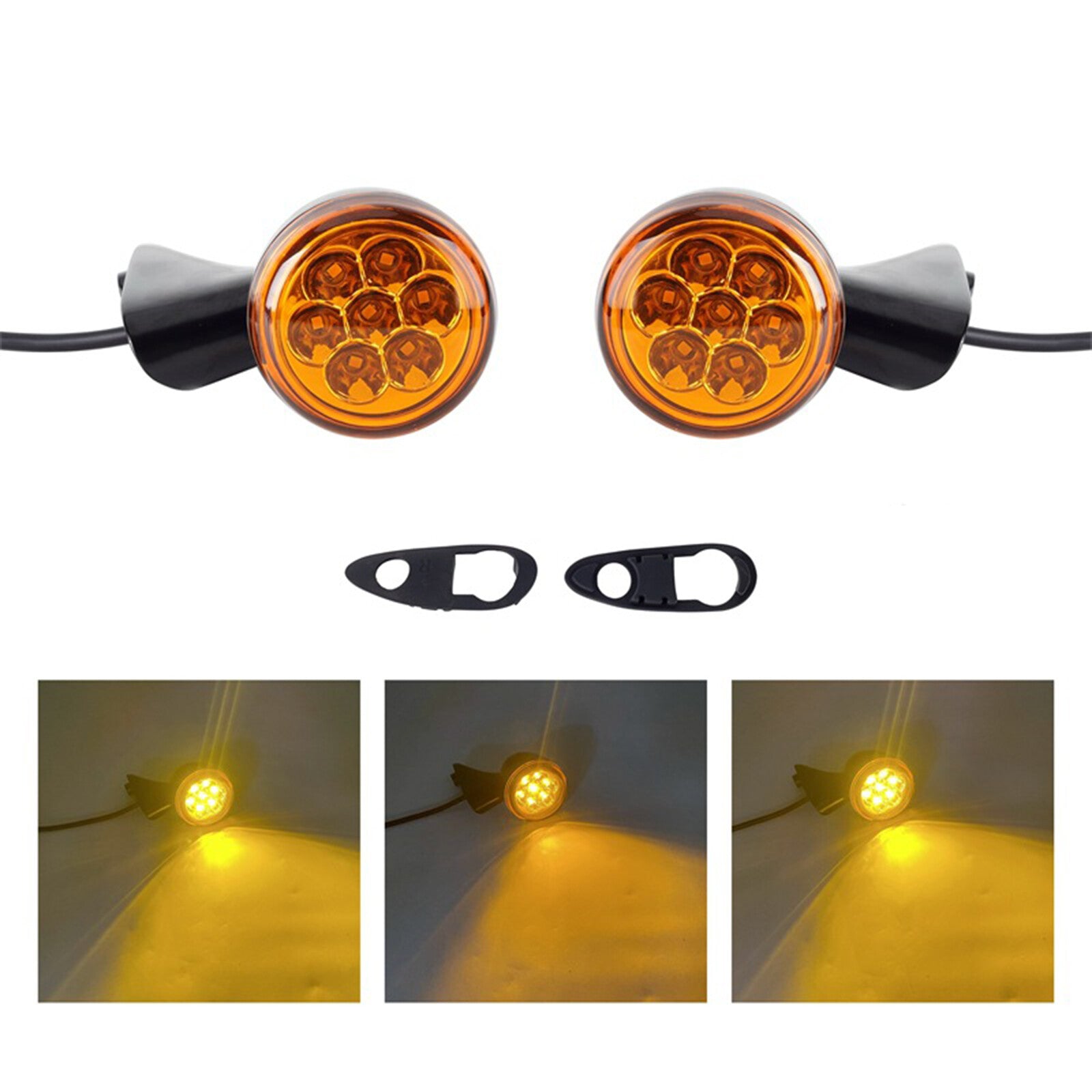 for Harley Road Glide 2015+ Motorcycle Front Amber Turn Signals LED Light Lamp