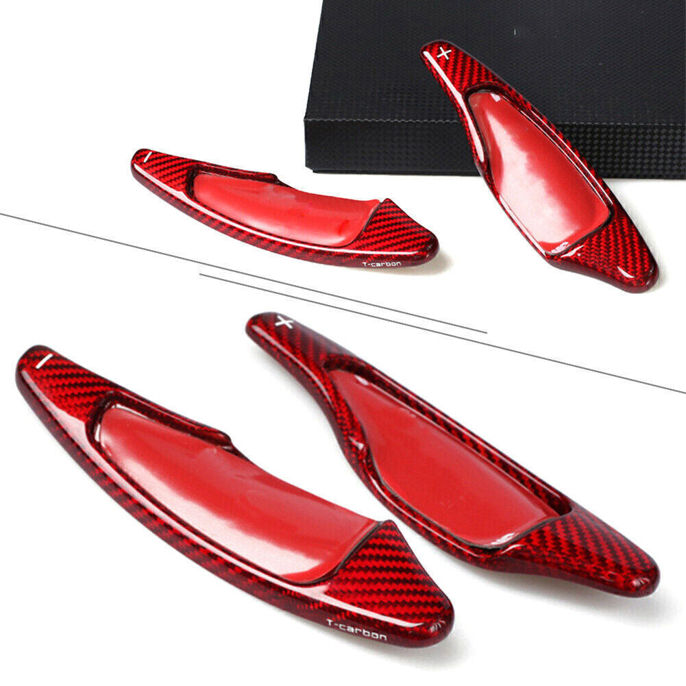 Steering Wheel Shift Paddle Extension Red Carbon Fiber Fit for Chevrolet for Corvette C7