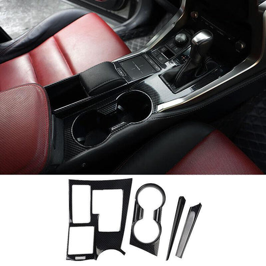 for Lexus NX200T 300h 2015-2021 Carbon Look Gear Shift Panel Decor Trim Cover 4p