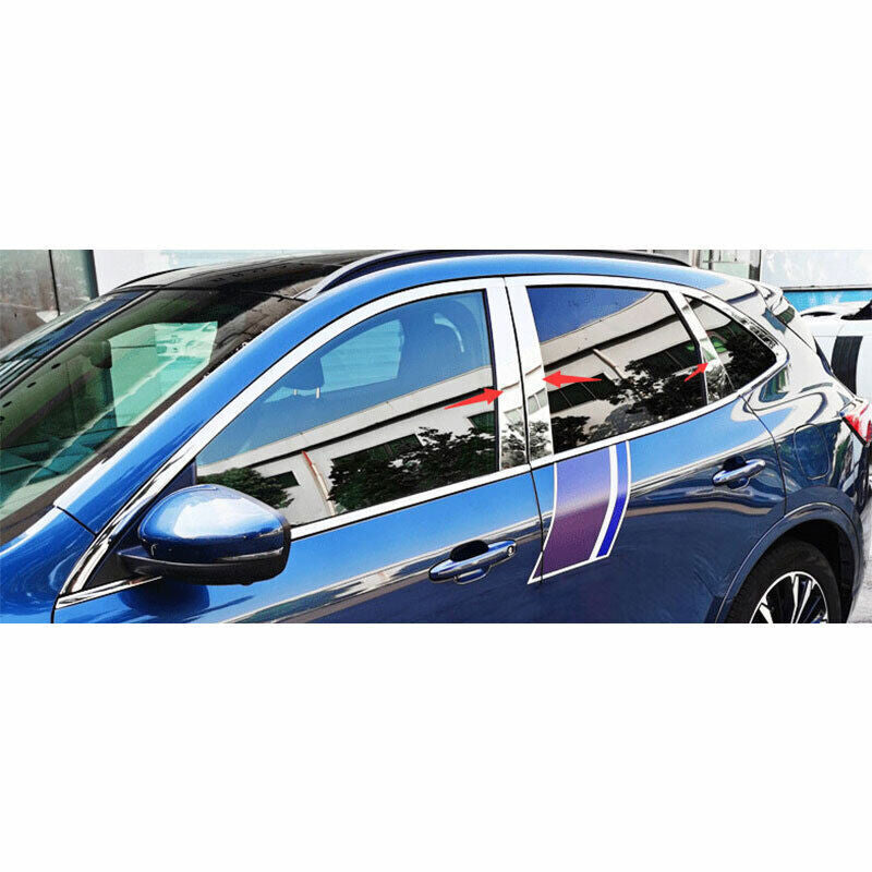 Chrome Outer Window BC-Pillar Panel Trim Decor 6X for Ford Escape Kuga 2020-2023