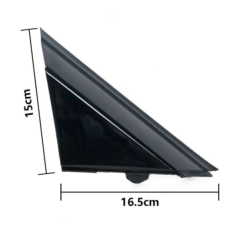 Left and right glossy black mirrored flag covers for Fiat 500 2012 - 2019