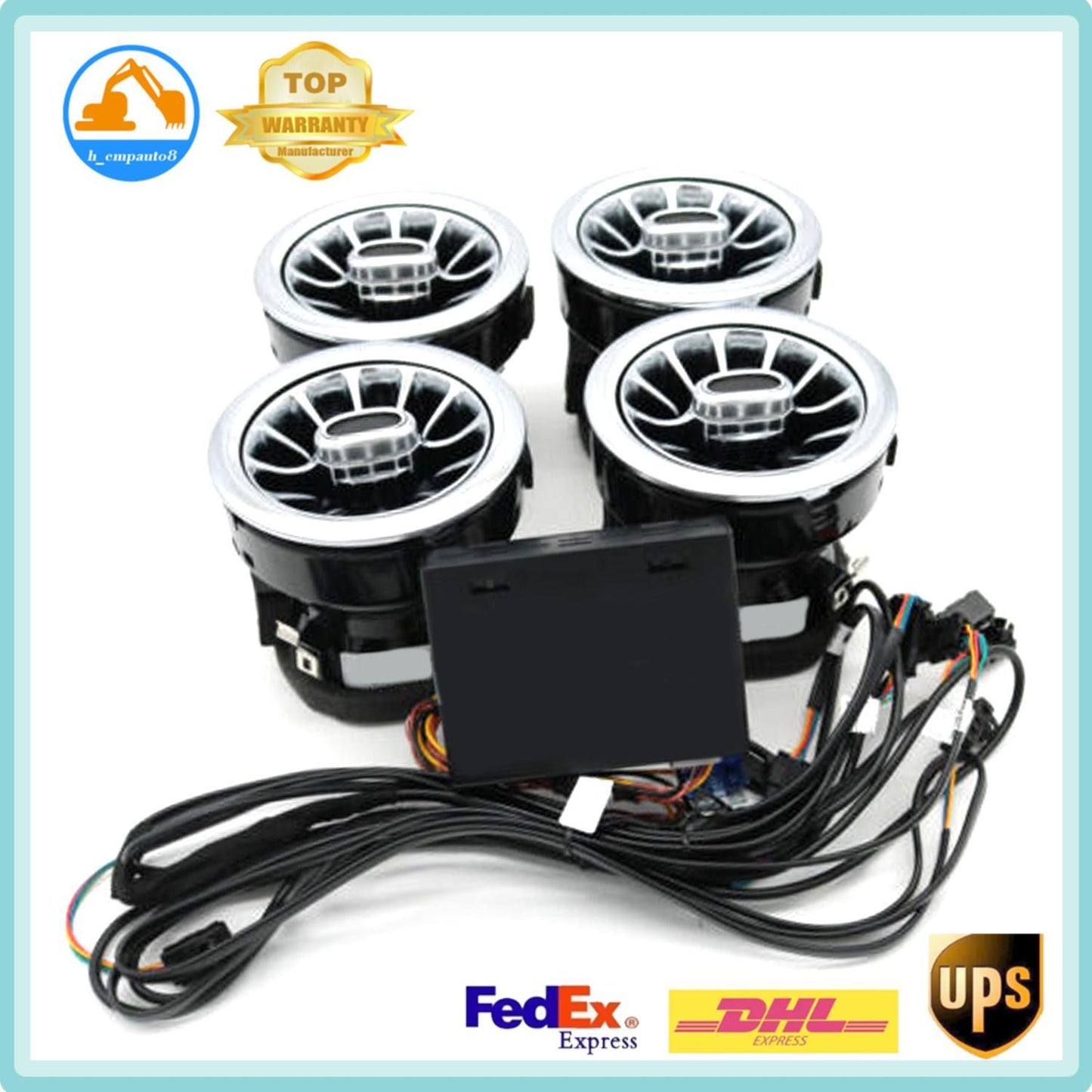 4X 64 Colors Front Air Vent LED Ambient Light for Mercedes-Benz V Class W447 DHL