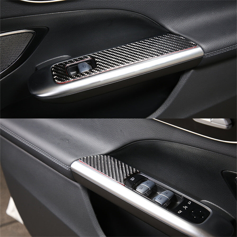for Benz C Class W206 2022-23 Window Lift Switch Button Panel Cover Carbon Fiber