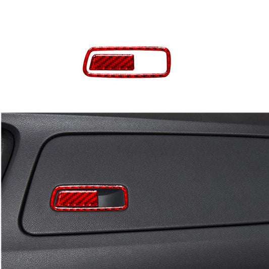 Red Carbon Fiber Passenger Storage Latch Trim Cover for KIA Sedona 2015-2016