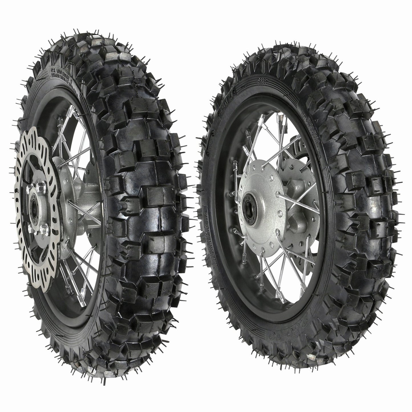 Front 2.50 - 10 + Rear 3.00 - 10 Wheels and Tires Disc Brake Pit Dirt Bike SSR XR50 CRF50