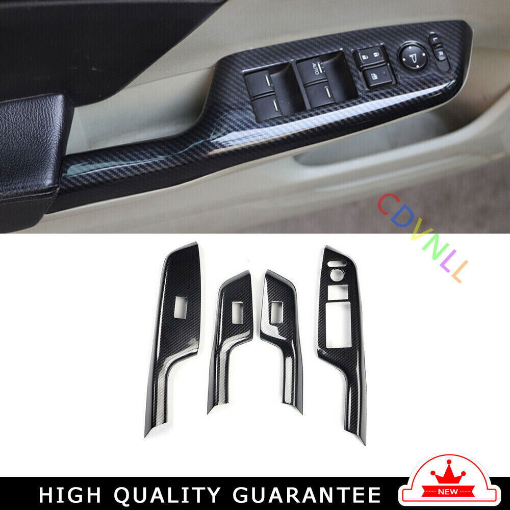 Glass Window Lifting Lock Panel Trim for Honda for Civic 9th 2012-2015 Carbon Fiber