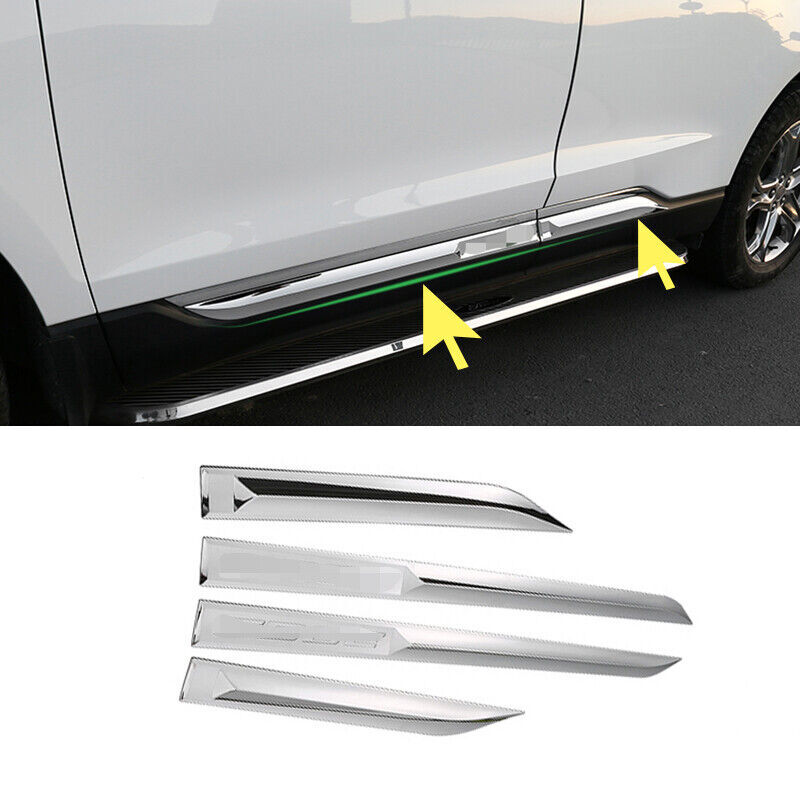 for Ford Edge 2015-2020 Chrome Side Door Body Molding Cover Anticollision Decors