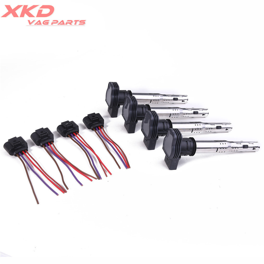 4X Ignition Coil + Plug Kit for VW CC for Golf for Jetta Eos for Passat for Tiguan for AUDI for A4 for A6