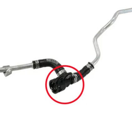 Turbocharger coolant return hose connector for Mercedes E-Class W213 (model 2762001651)