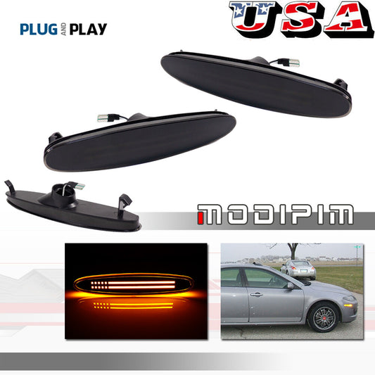 Suitable for 03-08 Mazd for A6,Mazdaspeed6, GG1, GY1 Smoked Amber LED Side Marker Signal Lights
