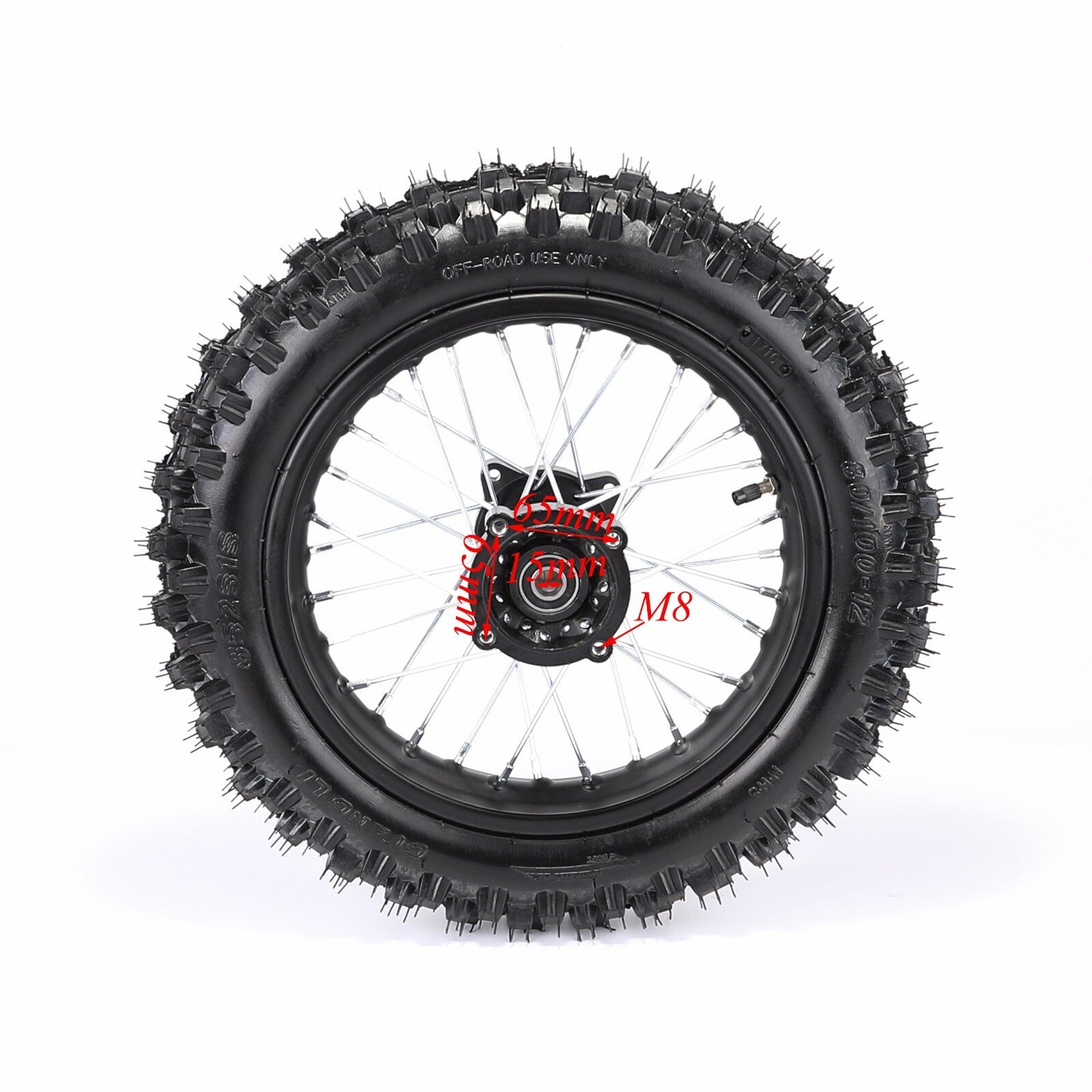 15mm 60/100-14 80/100-12 Tire Rim Disc Chain Sprocket Kit Piston Bike SSR 110CC 125