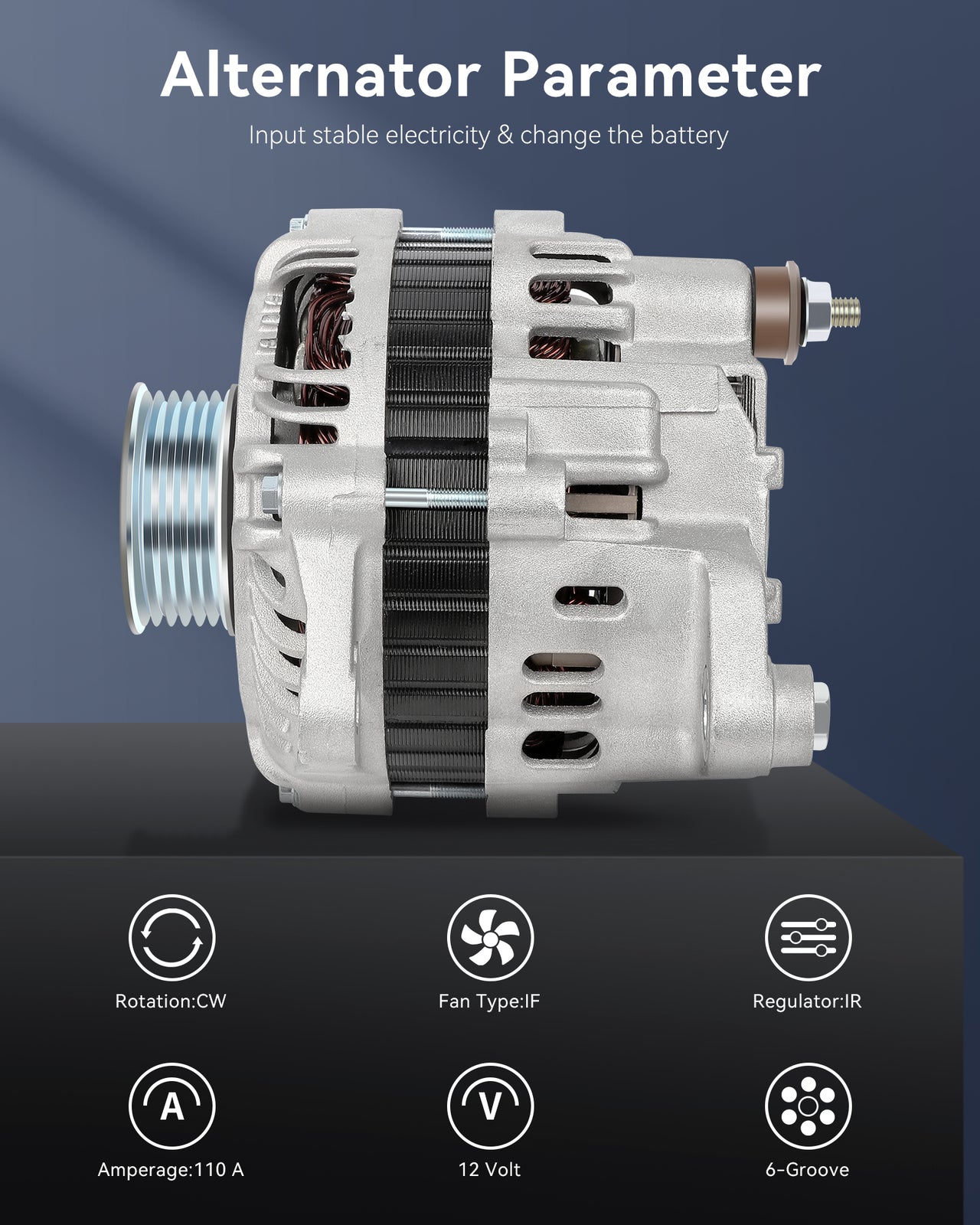 1pc Silver Alternator AMT0178 for 2003 2004 2005 2006 2007 2008 for Infiniti FX35 V6