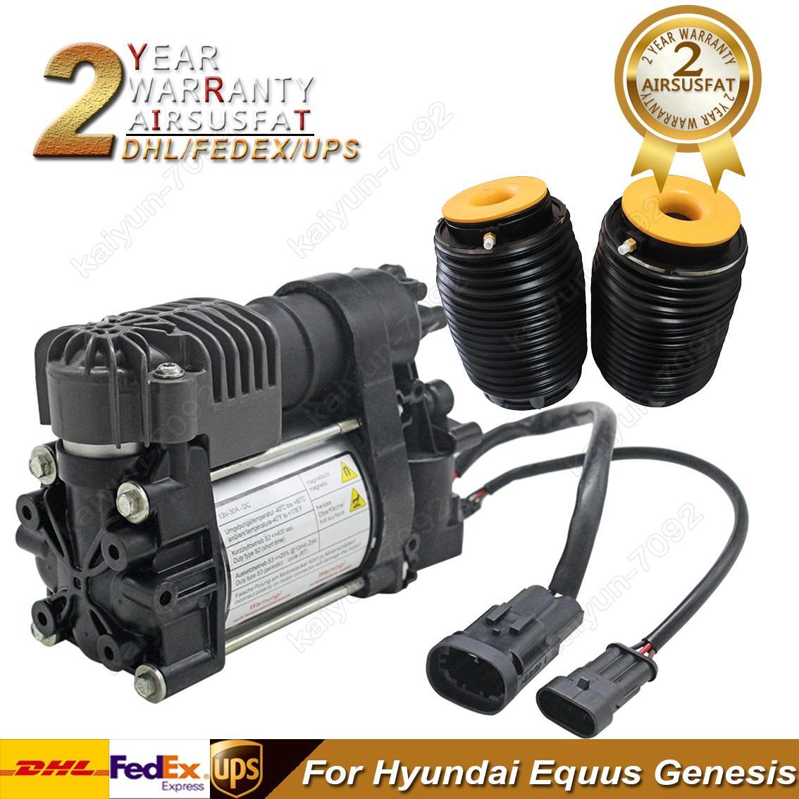 2x for Hyundai Equus/ for Genesis 2009-2016 Rear Air Suspension Spring Bag+Compressor