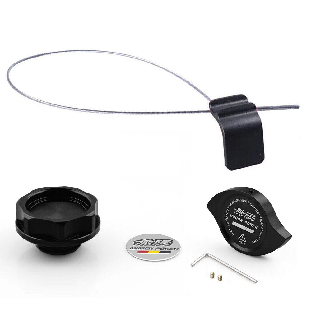 Black Oil Filler Cap+ Radiator Cap+ Oil Dipstick for Honda for Acura K24 K Series