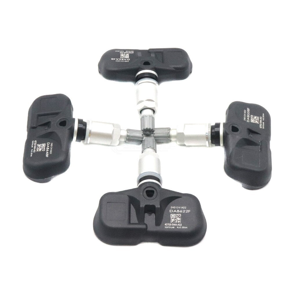 Set of (4) 42753-SWA-A53 TPMS Wheel Tire Pressure Sensor for Honda CR-V Accord