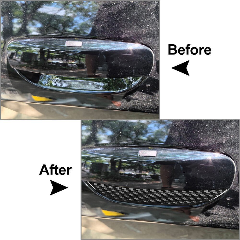 Carbon Fiber Exterior Door Handle Bowl Cover Trim for Dodge for Challenger 2015-24