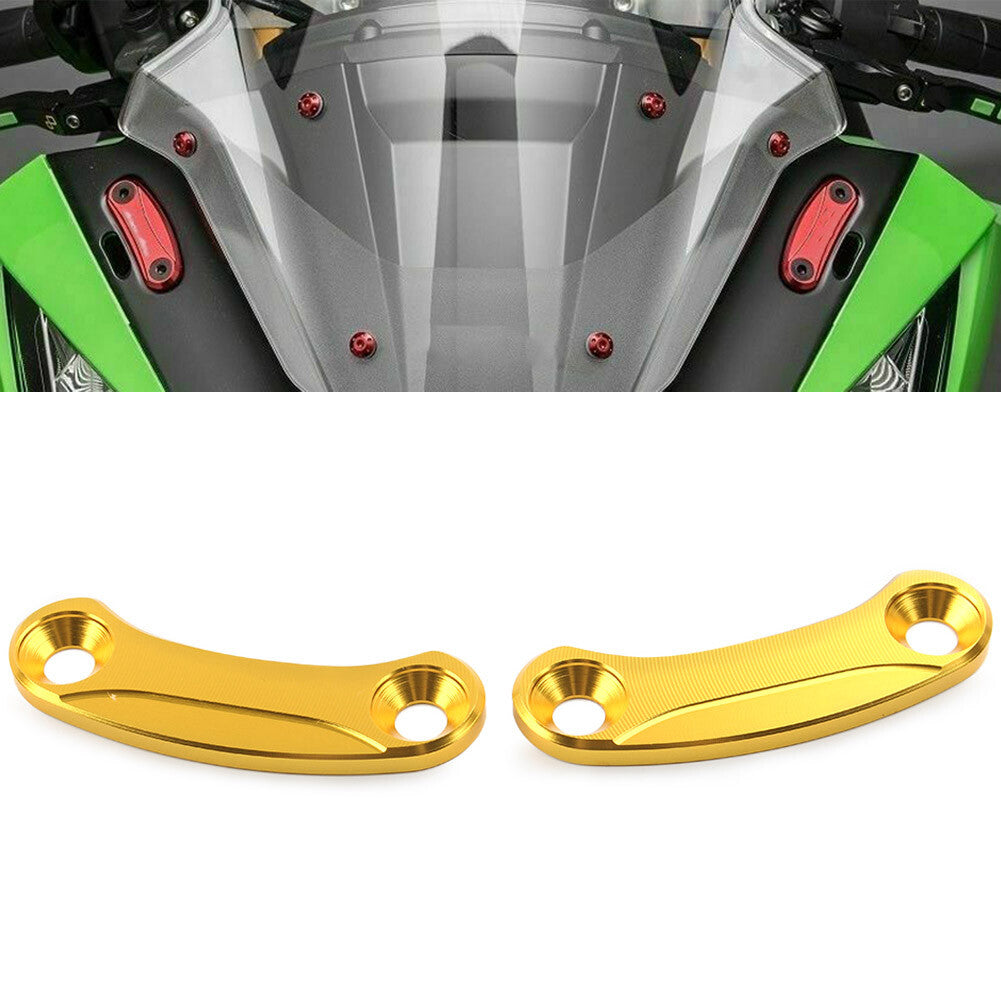 Rearview Mirror Mounts Plates Cover Block Off for Kawasaki ZX-10R 2016-2021 Gold