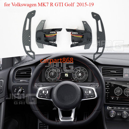 Magnetic Matte Carbon Fiber Shift Paddles for Volkswagen MK7 R GTI for Golf 15-19