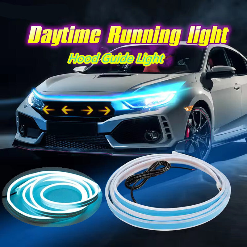 Car ICE Blue Daytime Running Hood Lamp Decorative Ambient Light DRL LED Strip