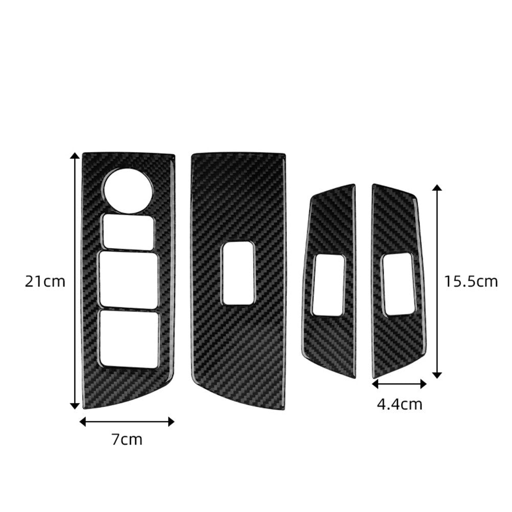 4Pcs Carbon Fiber Interior Window Lift Panel Cover Trim for Mazda CX-9 2016-2022