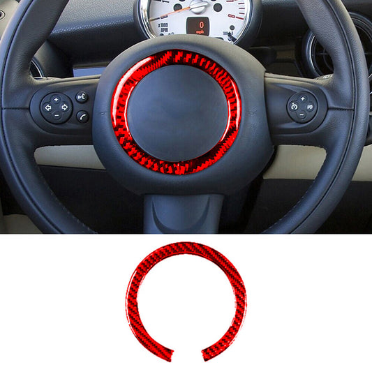 Red Carbon Fiber Steering Wheel Trim for BMW for Mini Cooper R56 R57 2007-2010
