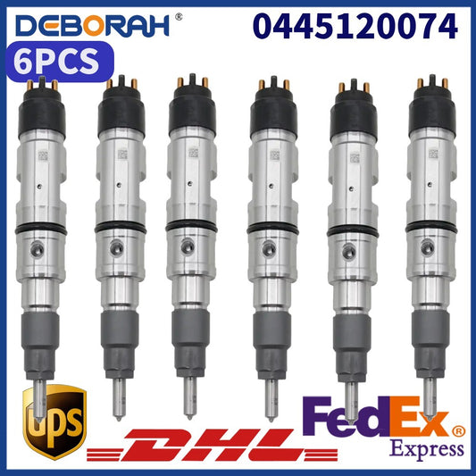 6 PCS Fuel Injector 0445120074 for Renault Engine DXi 7 Truck Midlum 240.12 240