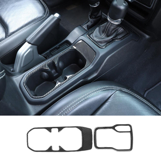for Jeep for Wrangler JL JT 2018 + Panel Water Cup Holder Cover ABS Carbon