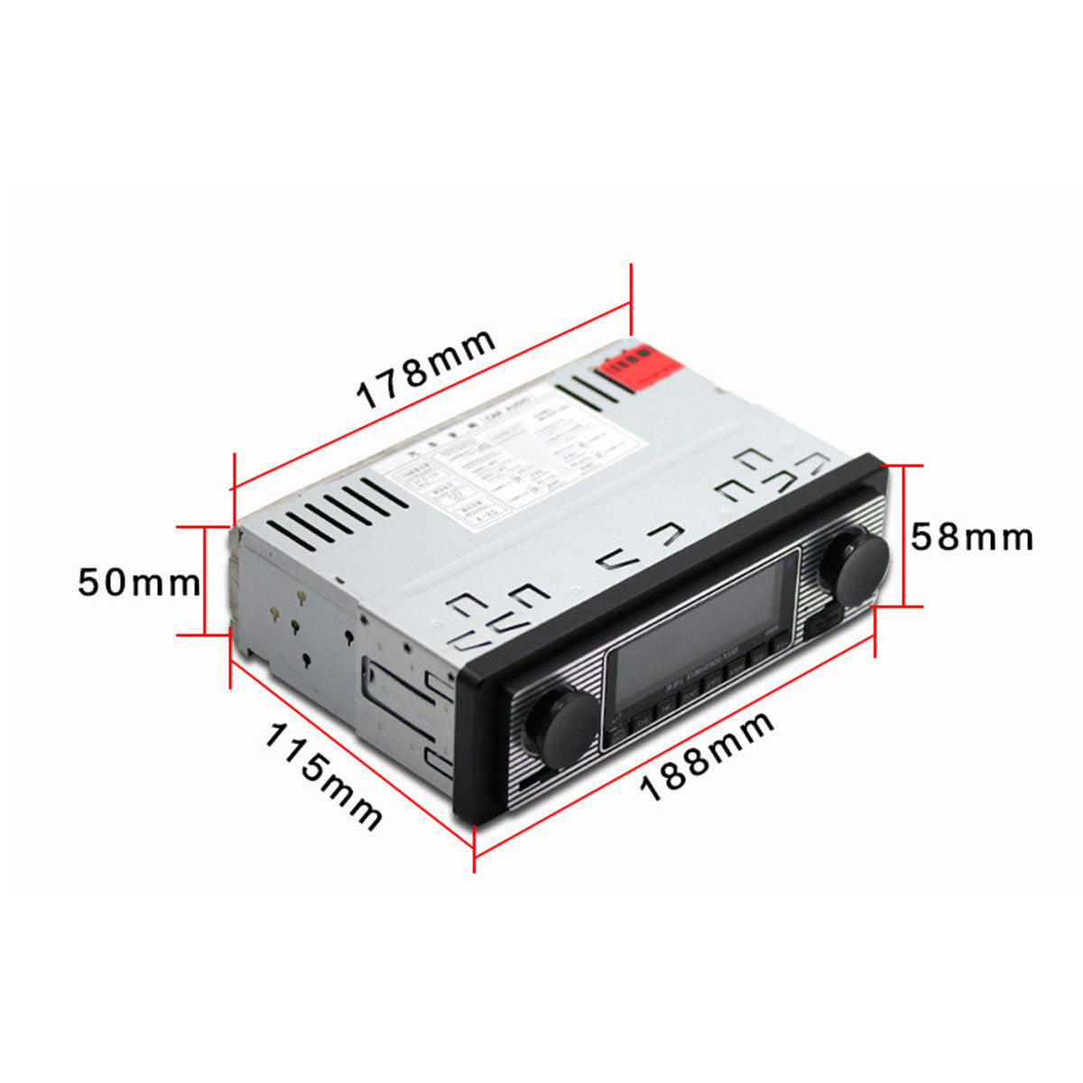 Vintage Car Radio Stereo Modern Bluetooth MP3 Player FM AUX SD Host With Remote