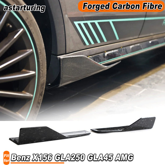 for Benz GLA250 GLA45 2015-2019 Forged Carbon Fiber Side Skirts Splitter Lip
