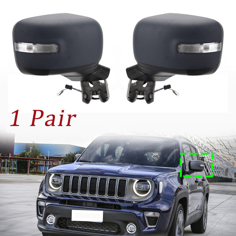 A pair of power mirrors for 2015-2018 for Jeep Renegade, without heated indicator lights on both sides.