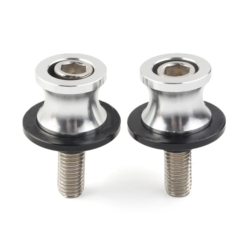 CNC Schwingenspulen Slider Stand Schrauben 10MM f¨¹r for KAWASAKI ZX6R 1998-11 Silber