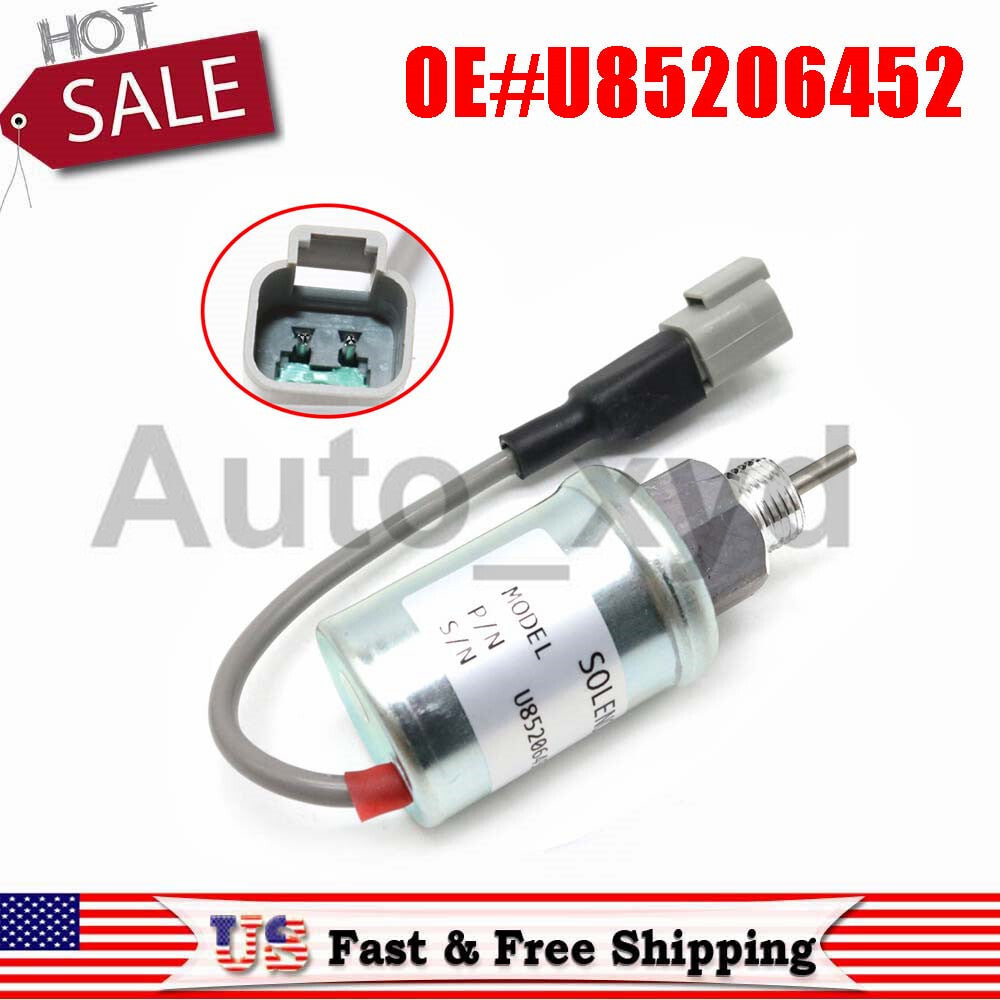 12V Stop Solenoid U85206452 185206452 for Perkins 402D 403D 404D 404C 403C - Brand New