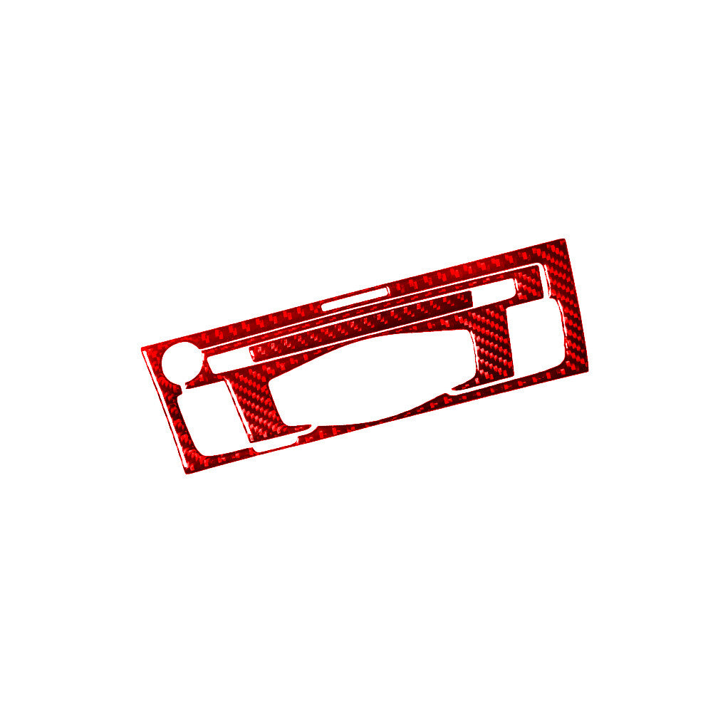 for Audi Q5 2009-2017 Red 3Pcs CD Player Radio Trim Cover Decor Carbon Fiber