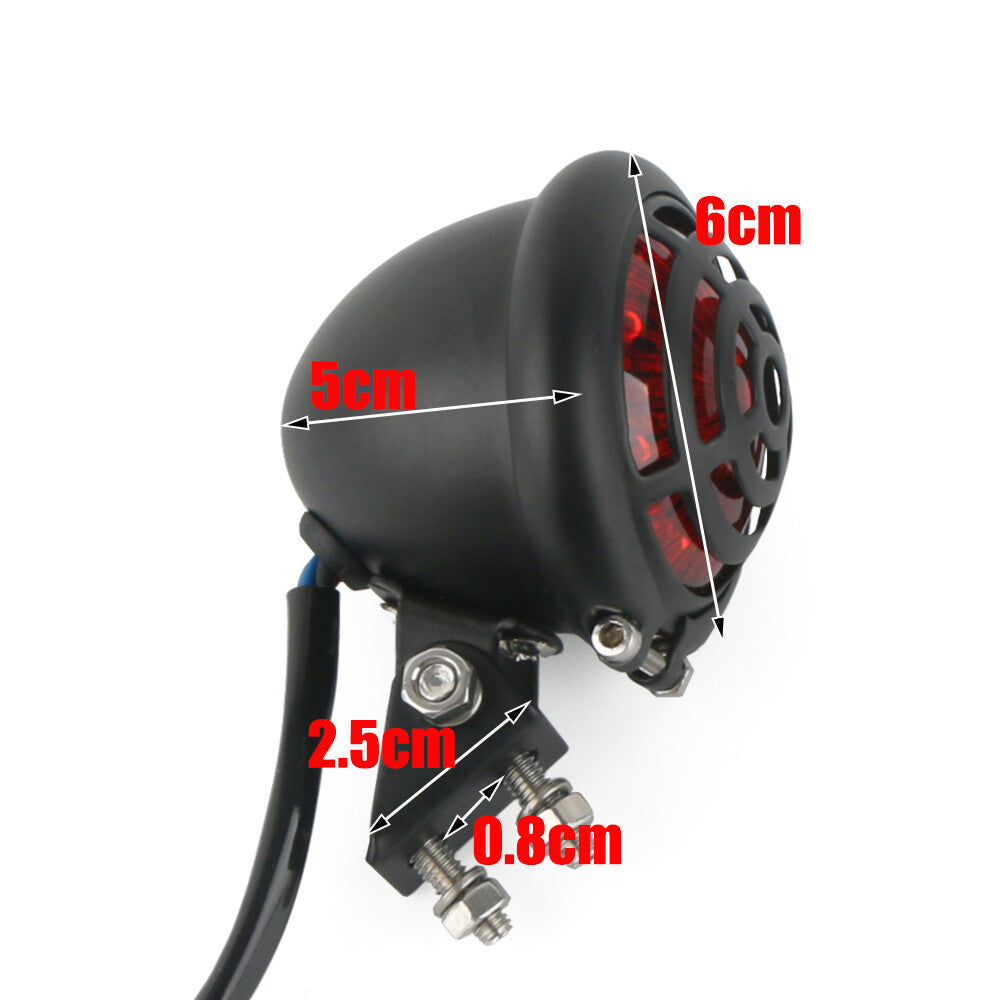 Motorcycle LED rear stop brake taillight for Harley Bobber Cafe Racer ATV - Black
