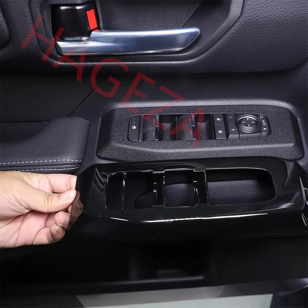 Gloss Black ABS Window Lift Switch Button Trim For Toyot@ for Land Cruiser LC250 24+
