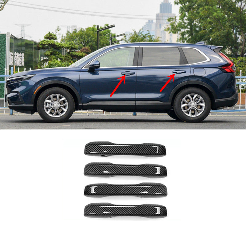 4X ABS Carbon Fiber Exterior Door Handles Cover Trim for Honda CRV CR-V 23-2024