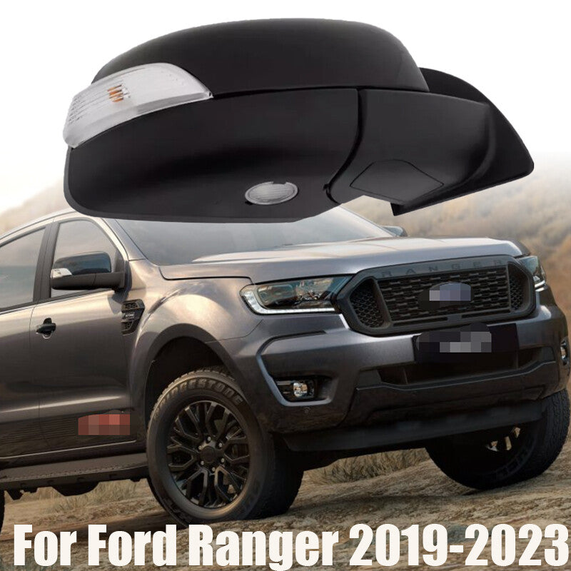 for Ford Ranger 2019-2023 Black Passenger Right Side Mirrors W/Heated Blind Spot