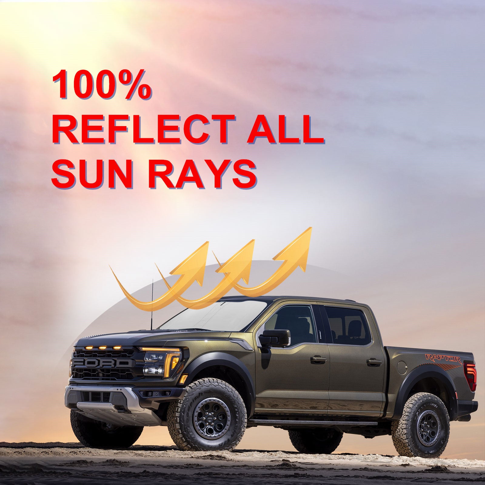 For 2021-2024 for Ford F150 Cab Windshield Sun Shade Front Foldable Heat Block Cover