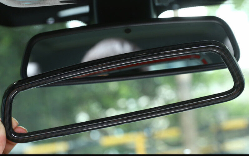 Carbon Fiber Style Inner Rearview Mirror Frame Trim for Range Rover Evoque 12-19