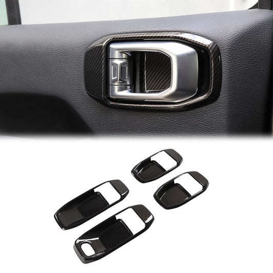 Door Handle Bowl Cover Decor Trim for Jeep for Wrangler JL 2018+ Carbon Fiber 4Door