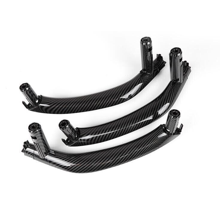 for BMW X5 X6 2014-2018 ABS Carbon Fiber Interior Door Handle Cover Trim 3PCS