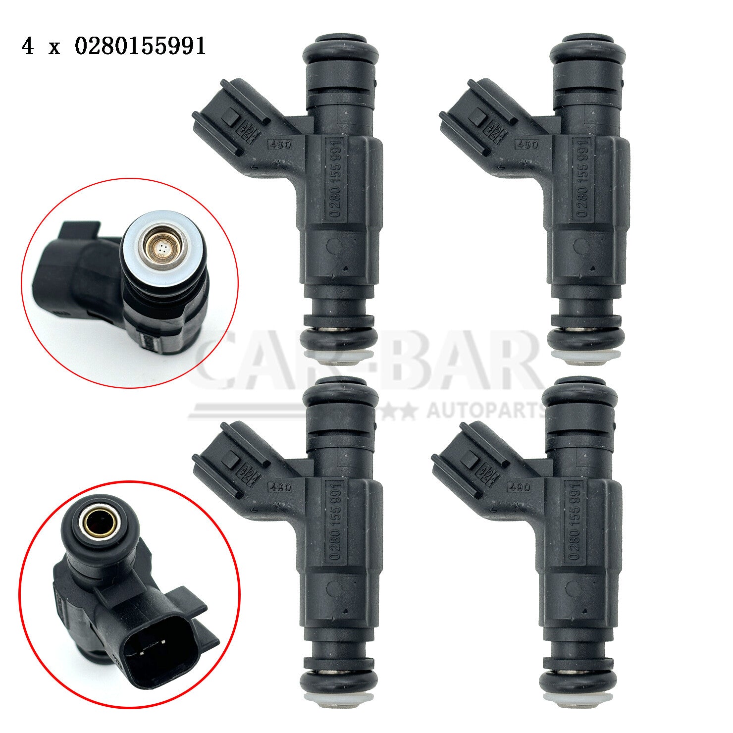 4x Fuel injectors 13531487607 0280155991 for 2002-2008 for Mini Cooper 1.6L I4