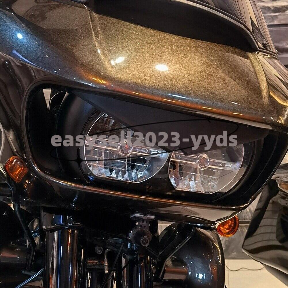 Headlamp Headlight Eyebrow Eyelid Trim for Harley Road Glide FLTRX FLTRU 15-22