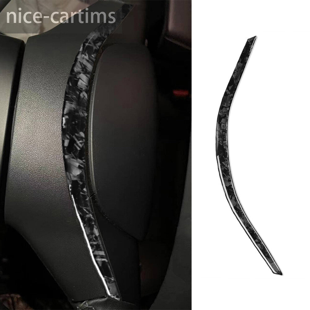 Forged Carbon Fiber Steering Wheel Uper Panel Trim for Tesla Model 3 / Y 2017-23