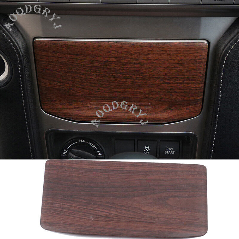 Wood Grain 1X Central Control Storage Box Trim Cover for Toyota Prado 2018-2021