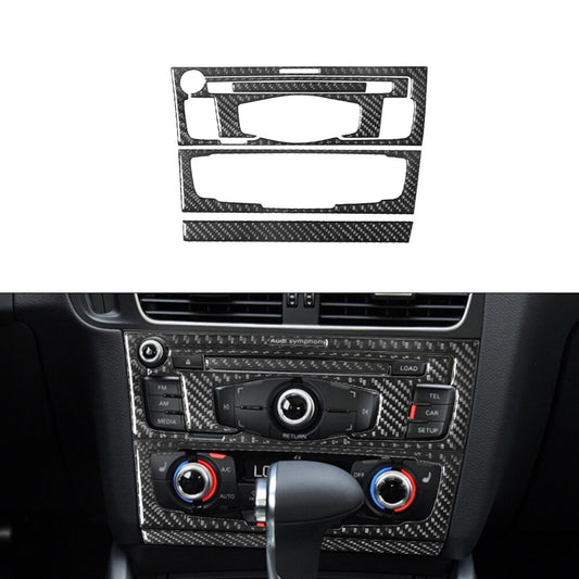5Pcs CD Player Radio Air-Con Trim Cover TYP-A Carbon Fiber for Audi Q5 2009-2017