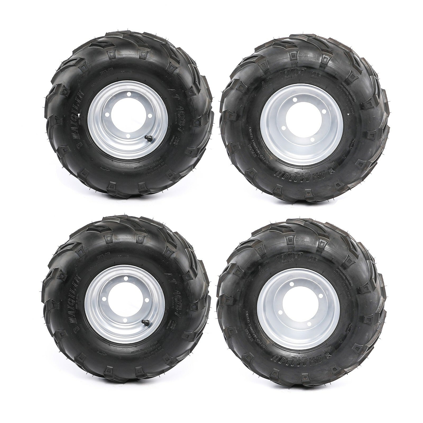4-piece set with 4 bolts, 7-inch wheels, 16x8x7 tires and rims suitable for all-terrain vehicles, four-wheel go-karts, Taodao.