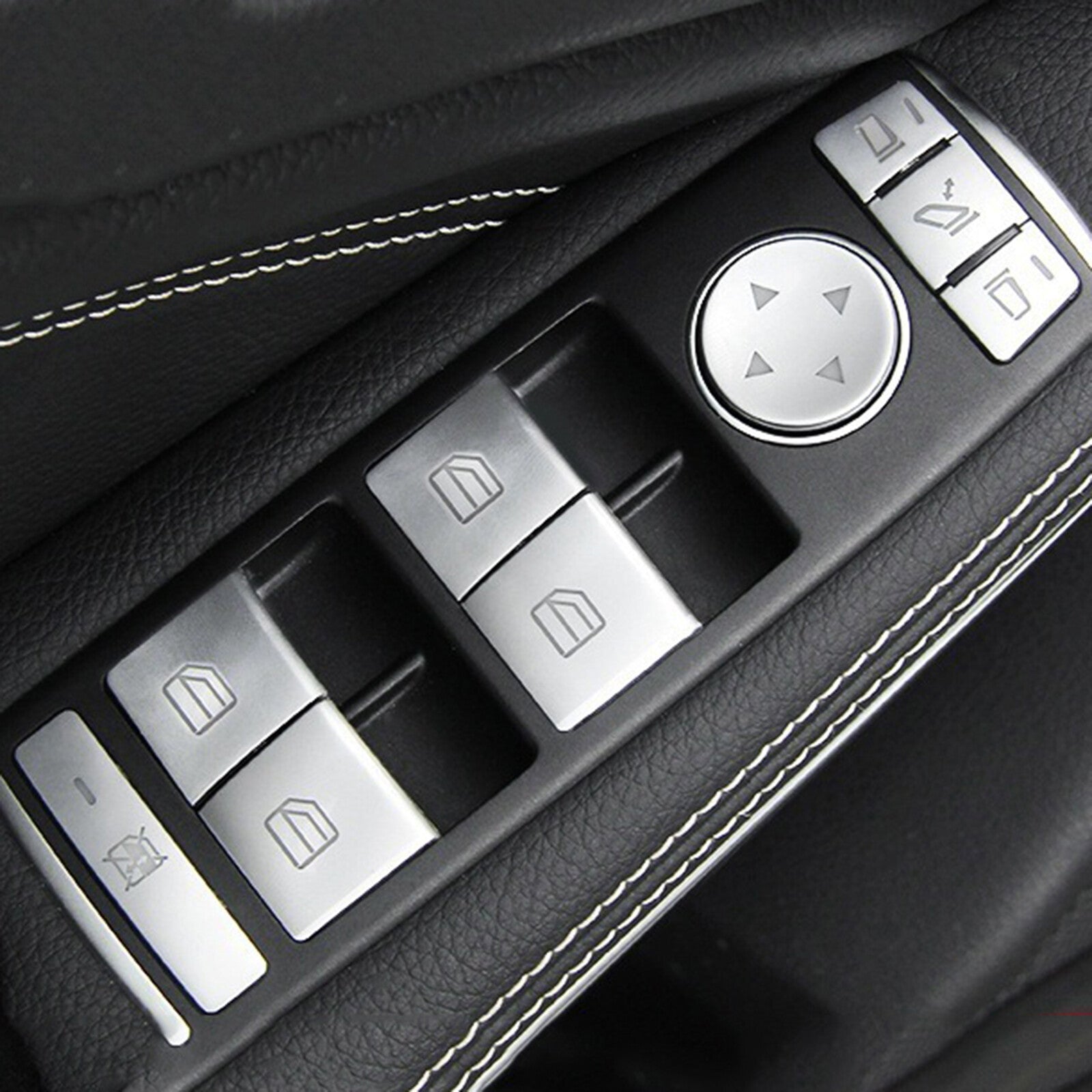 14Pcs Interior Modified Window Switch Button Repair Stickers for Mercedes Benz