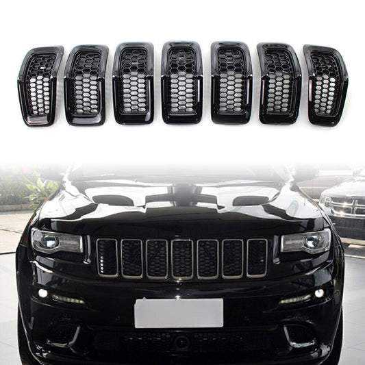 Fit for Jeep Cherokee 2014-2018 17 Honeycomb Front Grille Inserts Grill Cover Trim
