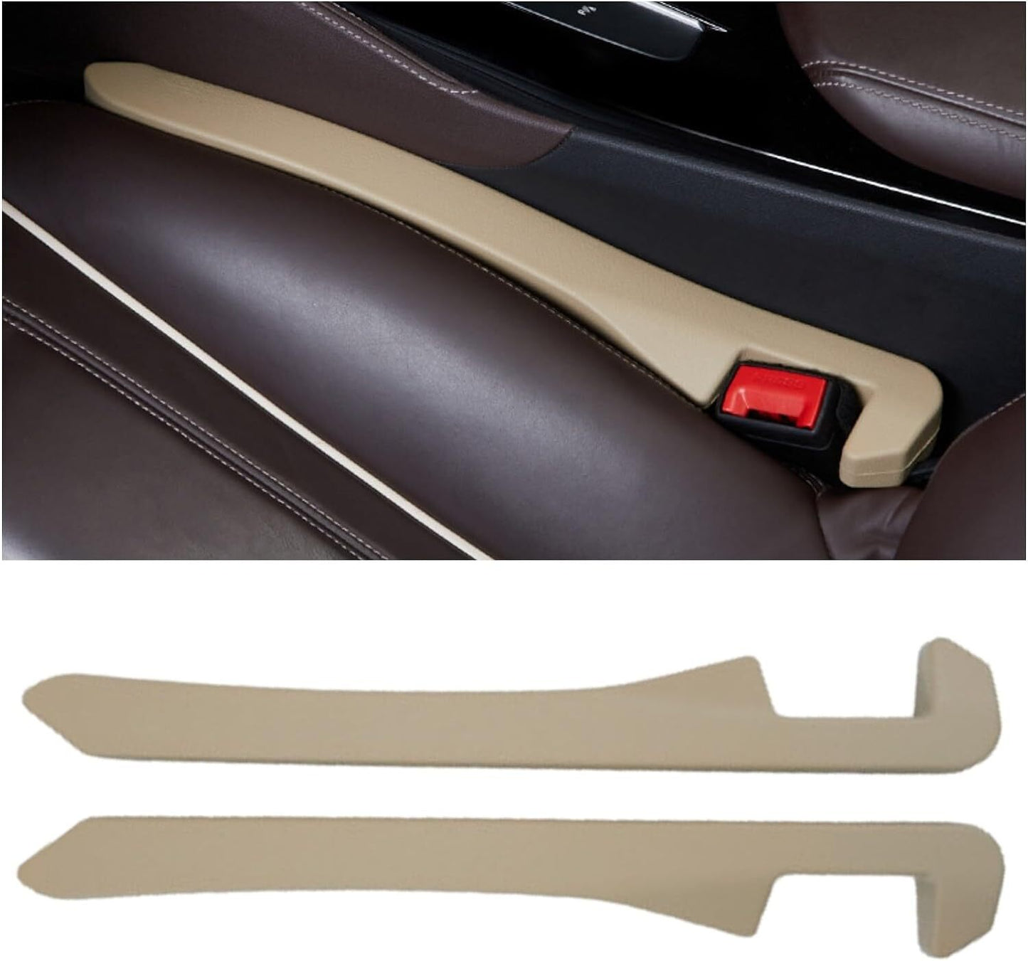 2-Pack Beige Car for Seat Gaps Filler for Cars, SUVs, and Trucks